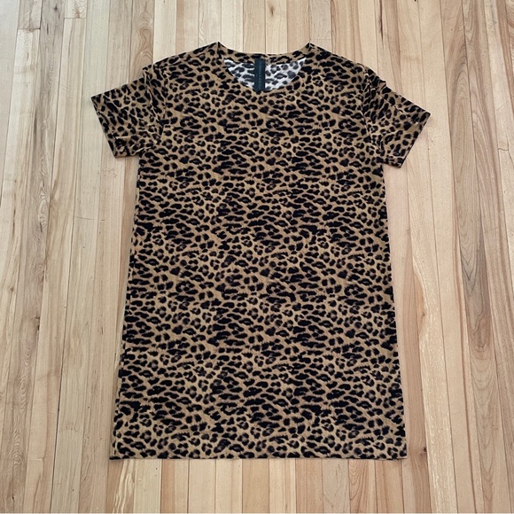 Norma Kamali Leopard Print T-Shirt Dress - Sz S (36) - Picture 1 of 14